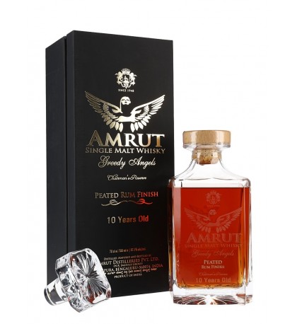 Amrut Greedy Angel Chairman's Reserve Peated Rum Finish 10 Year Old Single Malt Amrut Greedy Angel Chairman's Reserve Peated Rum Finish 10 Year Old Single Malt